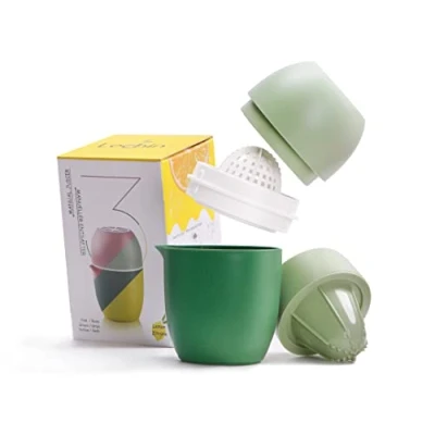 Imagen de Lechin Exprimidor manual con diseño único en forma de limón, dos formas uso para diferentes frutas (Verde)