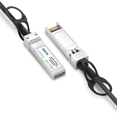 Imagen de QINIYEK 10G SFP+ DAC Twinax Cable, cable pasivo de cobre (DAC) conexión directa, compatible con Cisco SFP H10GB CU0.5M, Ubiquiti UniFi, Supermicro, Netgear, Mikrotik, 0,5 metros (1,6 pies)