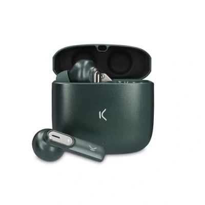 Imagen de Auriculares Inalámbricos Ksix Spark, Estuche Metálico, Autonomía 7+20 H, Control Táctil, Asistentes De Voz, Verde Militar