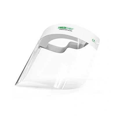 Imagen de Protector Facial/Visor Facial Premium Medichief (Paquete de 10 Unidades) Visor Completo, Transparente con Protección Antiempaño, Seguridad Aprobado (MFS1)