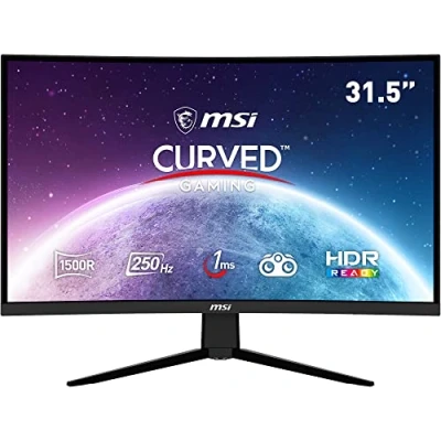 Imagen de MSI G32C4X, Monitor Gaming Curvo 31.5&quot;, FHD (1920 x 1080), 250Hz, VA, Curvatura 1500R, 1 ms de Respuesta, 250 Hz, 300 nits, 16:9, FreeSync Premium, Negro