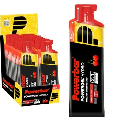 Imagen de PowerBar PowerGel Hydro Cherry 24x67ml Gel Energético de Alto Carbono + Sodio 51mg Cafeína