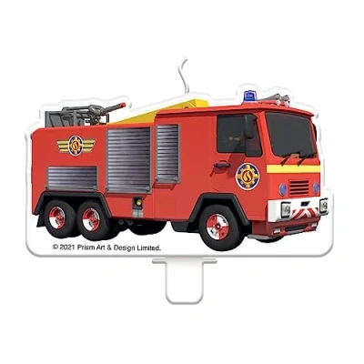 Imagen de Amscan 9912965 Vela para tarta de cumpleaños infantil con diseño bombero Sam, 9,1 cm x 4,9