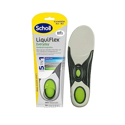Imagen de Scholl LiquiFlex Everyday S Comfort Plantillas de espuma viscoelástica y soporte arco, unisex, 1 x 2 piezas, color amarillo