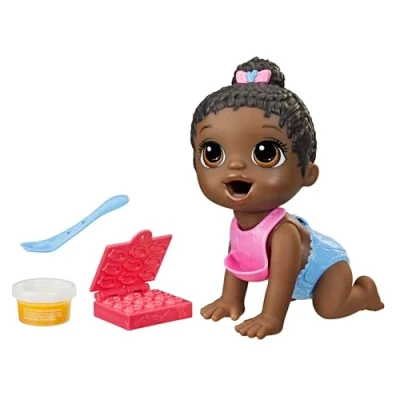 Imagen de Baby Alive Lil Snacks Doll, Eats and Poops, Snack Themed 8 Inch Box Mold, Toy for Kids Ages 3 Up, Black Hair