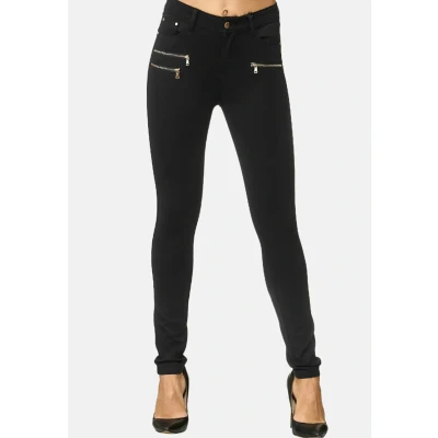 Imagen de Elara Pantalones Elásticos de Mujer Skinny Fit Jegging Chunkyrayan Negro H86 40 (L)