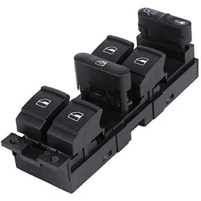 Imagen de Twowinds Interruptor Elevalunas Compatible con VW Golf B5, Puerta Delantera Izquierda (lado conductor) 1J4959857B Botonera Ventanillas, Bloqueo Puertas Centralizado