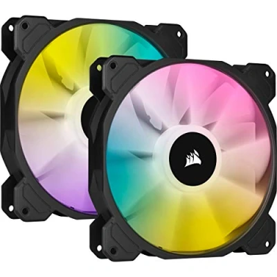 Imagen de Corsair iCUE SP140 RGB ELITE Kit de 2 Ventiladores 140mm PWM con controlador Lightning Node CORE