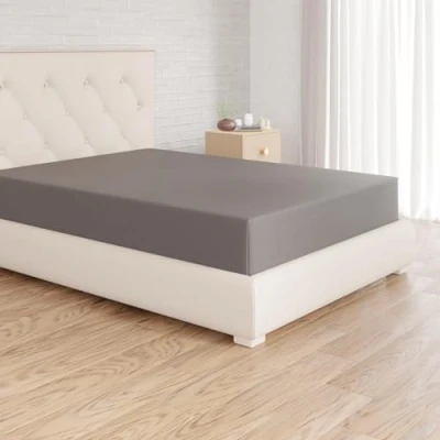 Imagen de Amazon Basics Sabana Bajera Ajustable, 80 x 200 cm, de 100% algodón, Gris Oscuro