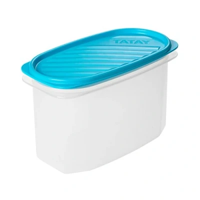 Imagen de Tatay Fiambrera de Alimentos, Hermética, 1.2L Capacidad, Tapa Flexible a Presión, Libre BPA, Apto Microondas y Lavavajillas, Color Azul, Medidas: 18.4 x 9.7 12.2 cm