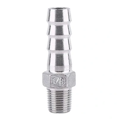 Imagen de SS304 Conector de Cola Manguera Racor Tubería Adaptador Acero inoxidable Rosca BSP Macho(1/8 * 10mm)