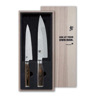 Imagen de KAI Shun Premier Tim Mälzer Cuchillo japonés 2 piezas de chef con hoja 20 cm + multiusos 16,5 Damasco 32 capas núcleo VG MAX 61 HRC