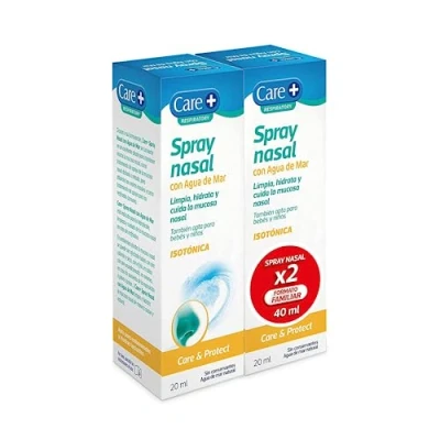 Imagen de Care Plus Duplo Spray nasal Con Agua De Mar Limpia, hidrata y cuida la mucosa dañada o irritada 40 ml (2x20ml)