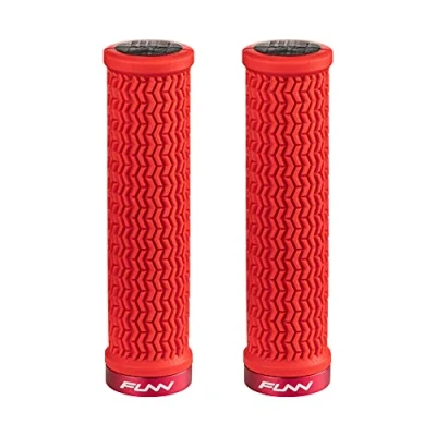 Imagen de Funn Holeshot Puños para Bicicleta de Montaña con Abrazadera Bloqueo Único, Ligeros y Ergonómicos Diámetro Interior 22 mm (Rojo)