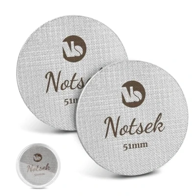 Imagen de Puck Screen 51 mm, 2 unidades de 1 mm/1,7 mm grosor, colador café expreso para portafiltros, acero inoxidable 316 150 μm, con caja almacenamiento acrílico,