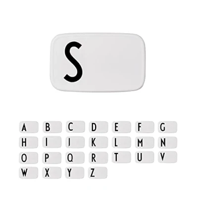 Imagen de design letters personal caja de almuerzo (Blanco) S Sin BPA y BPS, la a Z, Ideal Para escuela o el trabajo, Fácil abrir, adultos niños, 154 g, W: 18 x H: 6.5 xl: 11cm