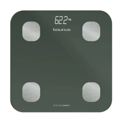 Imagen de Taurus Inception Connect Báscula de baño inteligente, conectividad bluetooth, App Connect, múltiples mediciones como:% grasa corporal,% masa muscular,% ósea, memoria 14 usuarios