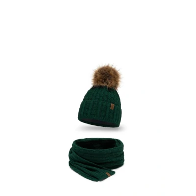 Imagen de Vivisence 7015 Beanie AND Scarf SET Bufanda, Mujer, Talla: One Size, Green