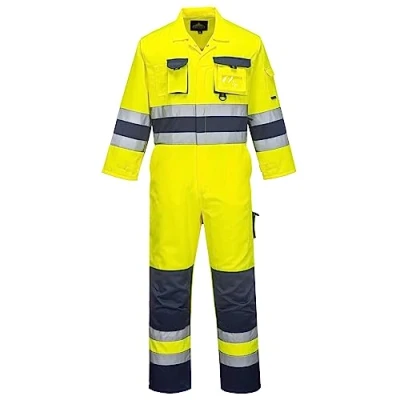 Imagen de Portwest TX55 Hombres Nantes Mono de Trabajo Alta Visibilidad Reflectante Seguridad Clase 3 Amarillo/Marino, S