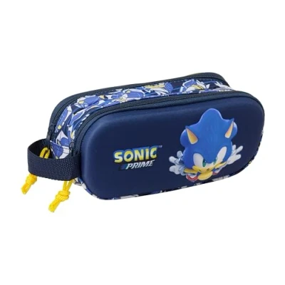 Imagen de Sonic City Portatodo Doble 3D, Estuche Infantil, Niño, Ideal para Niños en Edad Escolar, Cómodo y Versátil, Calidad Resistencia, 21x6x8 cm