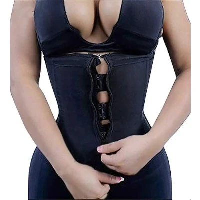 Imagen de YIANNA Mujer Fajas Reductoras Abdomen Cremallera Cinturilla Reductora Faja Moldeadora Waist Trainer Corset Reductor Colombianas Negro,2219 Size 2XL