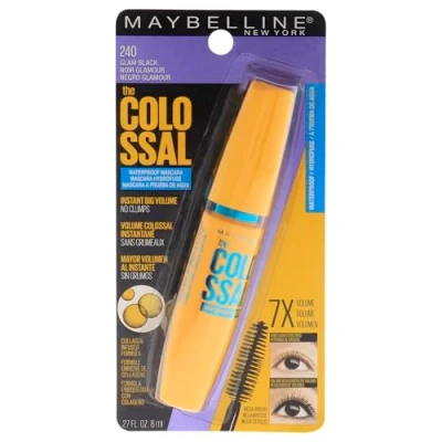Imagen de MAYBELLINE The Colossal Volum Express Waterproof Mascara 240 Glam Black 0.27 fl. oz. (8 ml)