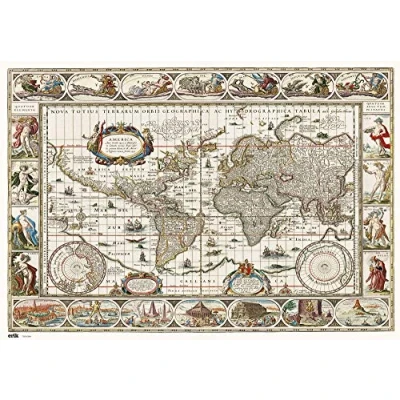 Imagen de Vade Mapa mundo antiguo Tapete escritorio escolar multifuncional Protector Vuelta al cole material