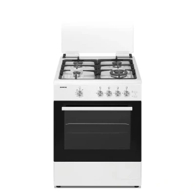 Imagen de INFINITON Cocina de gas CC60BLE Ancho 60cm, 4 Zonas, Blanco, Quemadores con seguridad FFSD, compatible Natural y Butano