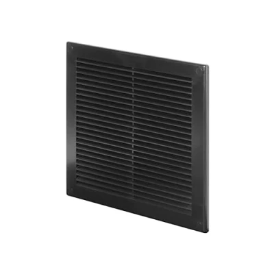 Imagen de Awenta Cubierta de rejilla ventilación plástico 250 x mm, color negro con mosquitera insectos, cubiertas agujeros tornillo para un mejor aspecto