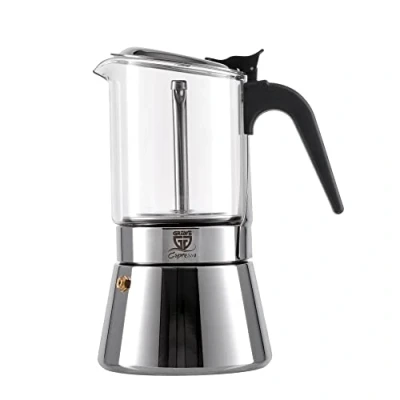 Imagen de GRÄWE Cafetera de acero inoxidable con jarra cristal, apta para inducción y todo tipo fuegos, lavavajillas, 9 tazas, 360 ml