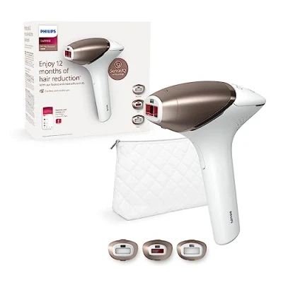 Imagen de Philips Lumea Serie 9000, Depiladora Luz Pulsada, Piel Suave Desde Casa, Con Funda, Accesorios para el Cuerpo, Cara y Zonas de Precisión, Sin Cable, Alternativa a Depilación Láser. BRI955/00