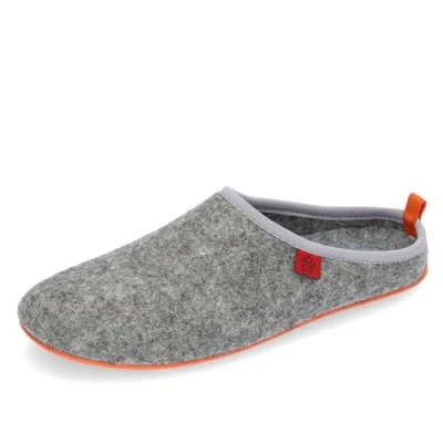 Imagen de Andrés Machado Zapatillas de estar por casa para hombre y mujer invierno DYNAMIC Slippers Unisex Adulto Suela goma vulcanizada resistente antideslizante Gris Naranja, Talla EU 37