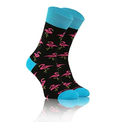 Imagen de Sesto Senso Calcetines Divertidos Algodón Mujer Hombre Locos Coloridos Funny Socks 35 38 Flamingo