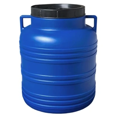 Imagen de plasteo® barril de boca ancha 30 litros con tapa y asas, apto para alimentos sin BPA, plástico universal, tapa, agua, lluvia, almacenamiento, color