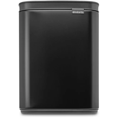 Imagen de Brabantia cubo de basura Bo 4 L Pequeño y elegante Tapa apertura fácil cierre suave Higiénico, ahorra espacio Montaje en la pared Para baño o dormitorio Negro Mate