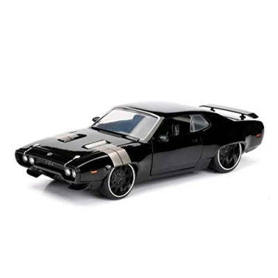 Imagen de Jada 1:24 Fast &amp; Furious 8 Dom&#039;s &#039;72 Plymouth GTX Coche Coleccionable en Miniatura, Color Negro, Talla única (98292)