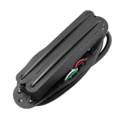 Imagen de Musiclily Hot Rails Pastilla Humbucker Formato Single Coil Pickup para Guitarra Eléctrica Strat Squier,Cuerpo Negro con Rail