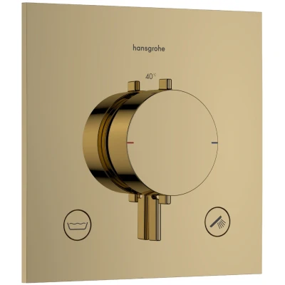 Imagen de hansgrohe Ecostat Comfort E 33716990 termostato de ducha empotrable con combinación fusibles, grifo bloqueo seguridad (SafetyStop) a 40 C, para 2 consumidores, acabado