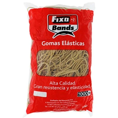 Imagen de Fixo 57840 Bolsa de Gomas Elásticas, 100 g, Multicolor, 10 mm x 20 cm