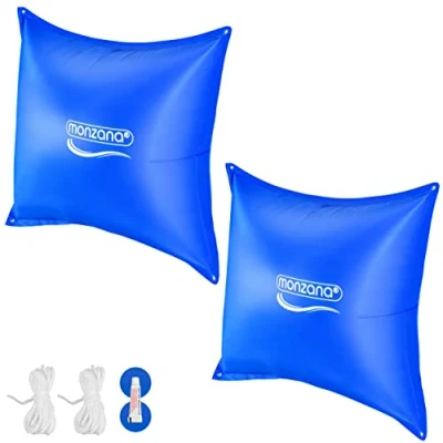 Imagen de Monzana® 2X Cojines de Aire Piscina Cubierta Protectora Invierno Almohada Inflable XL Resistente Kit Reparación