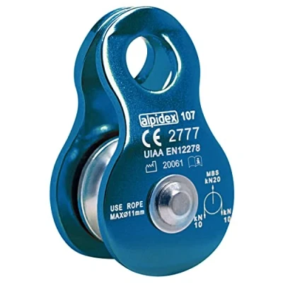 Imagen de ALPIDEX Polea De Reenvío 20 kN Mobile Pulley para Cuerdas Textiles hasta 11 mm Diámetro EN12278, Color: Blue