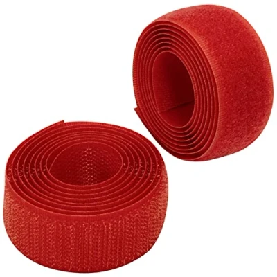 Imagen de AERZETIX C65933 Cinta/rollo de scratch 25mm 1 metro auto agarre organizador/sujetacables tira enganche bolsa prenda correa color: rojo en poliamida y poliéster