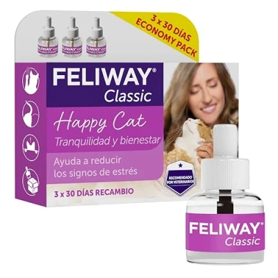 Imagen de Feliway C23860C Clásico Difusor para Gato Calmante, 3 Unidades