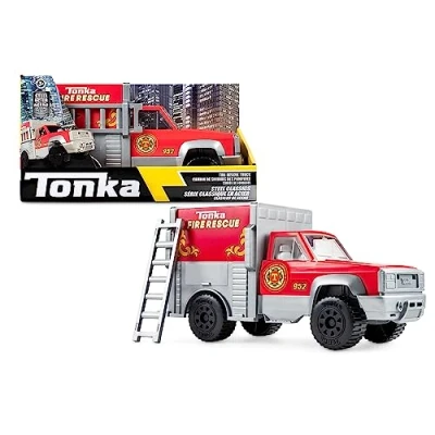 Imagen de Steel Classics Camión de rescate, Tonka, camion emergencias para niños, vehículos juguete juego creativo, desarrollo las habilidades motrices, rojo, niños y niñas a partir 3 años