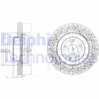 Imagen de DELPHI BG9057 Disco de freno 350 32 5 ventilado aceitado sin procesar cojinete rueda, anillo sensor ABS MERCEDES BENZ: Clase E Berlina