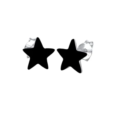 Imagen de Elli Pendientes Mujeres de botón estrella elegante en plata ley 925