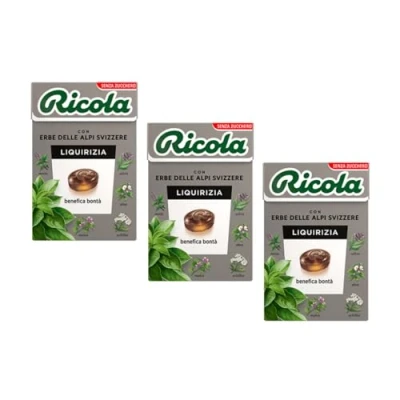Imagen de Ricola® Caramelos con sabor a regaliz de Hierbas Sin Azúcar 3 x 50 Gr