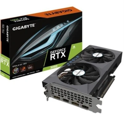 Imagen de Gigabyte NVIDIA GeForce RTX 3060 EAGLE OC V2 Targeta gráfica 12GB GDDR6, 192 bit, PCI E 4.0, 1807MHz Core Clock, RGB, 2x DP 1.4, 2 x HDMI 2.1, Ampere GV N3060EAGLE 12GD