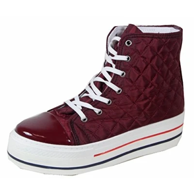 Imagen de Eronya Pantuflas de caña Alta Material sintético Mujer, Color Rojo, Talla 38