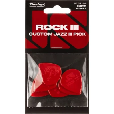 Imagen de JIM DUNLOP Púas Rock III Custom Jazz XL, Saco de 6, 1,38mm